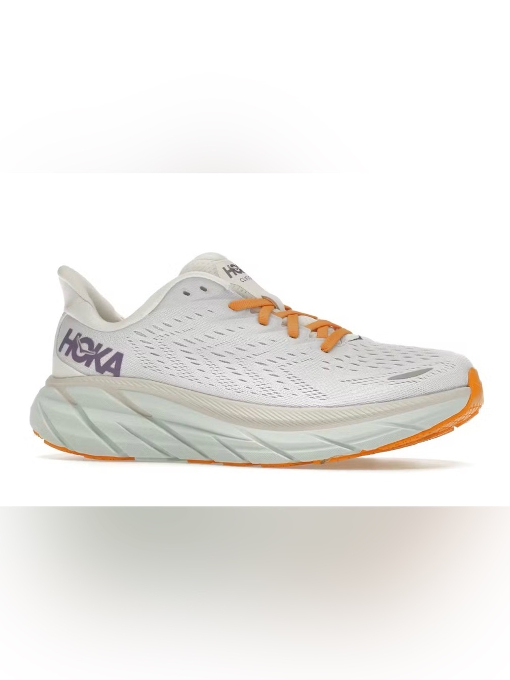 HOKA One One Clifton 8 'Blanc De Blanc' Running Shoes Sneakers Sz 9 Sporty